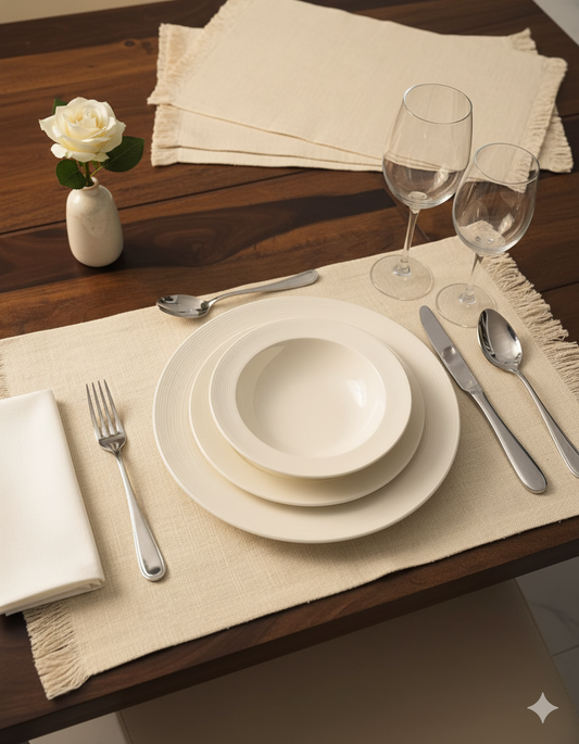 Sahara Fringe Cotton Placemats – Set of 4
