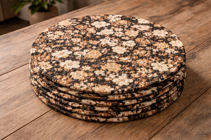 Mocha Bloom Round Placemats – Set of 4