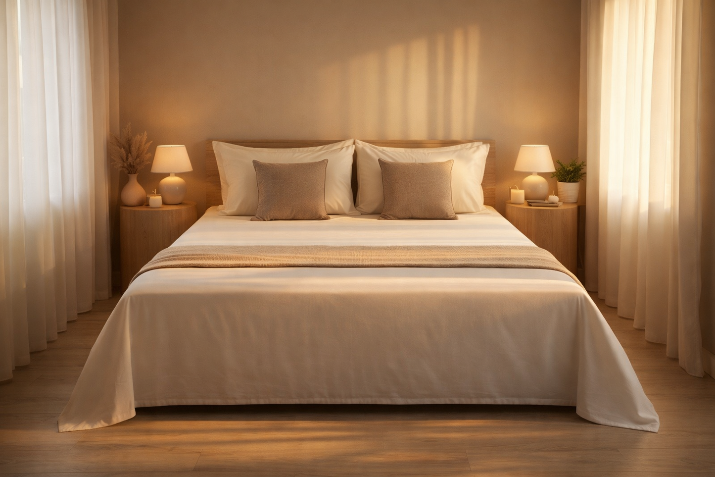 Amaré Opéra — Gilded Ivory Solid 550 TC Bedsheet