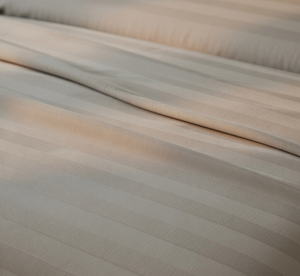 Amaré Élan — Steel Mist Striped 550 TC Bedsheet