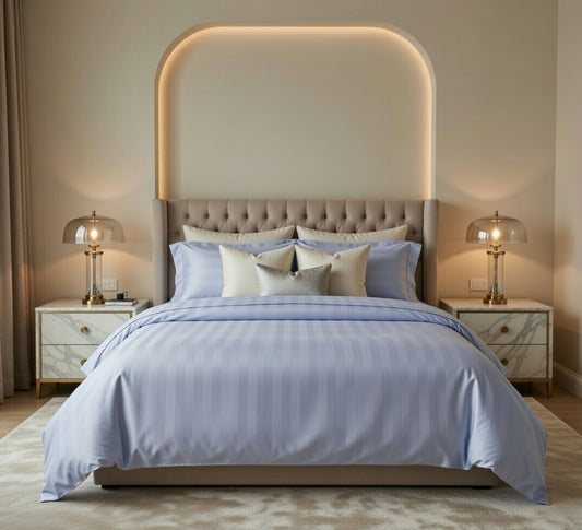 Amaré Élan — Silk Lilac Striped 550 TC Bedsheet