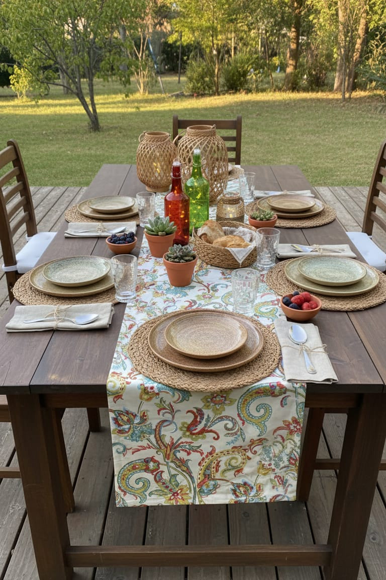 Regal Bloom Printed Table Runner