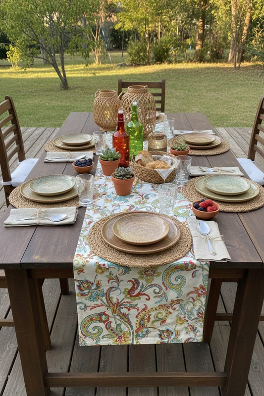 Regal Bloom Printed Table Runner