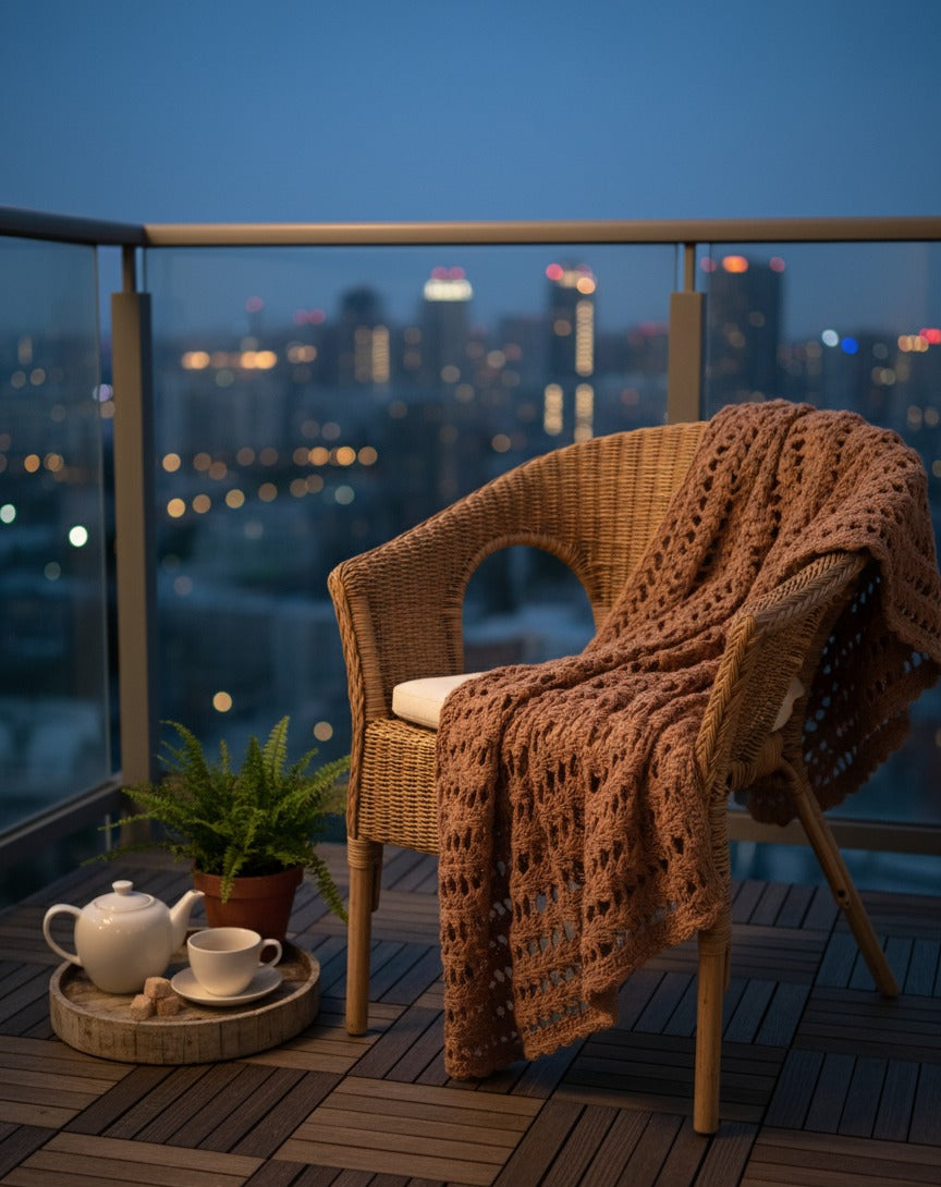 Terracotta Knit Throw