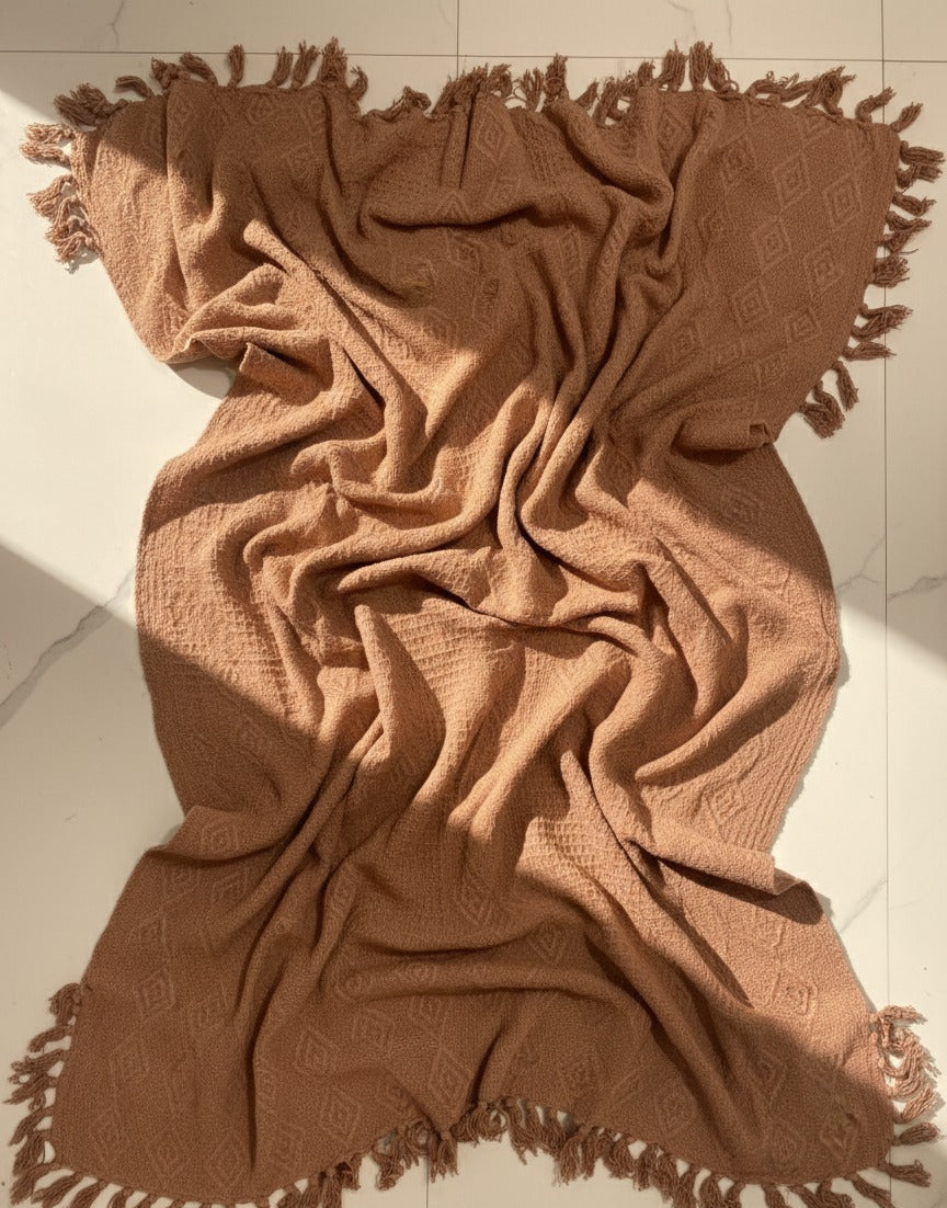 Clay Herringbone Throw