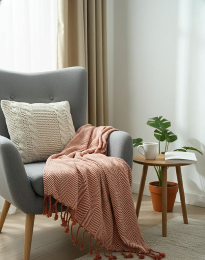 Rust Ridge Tassel Throw