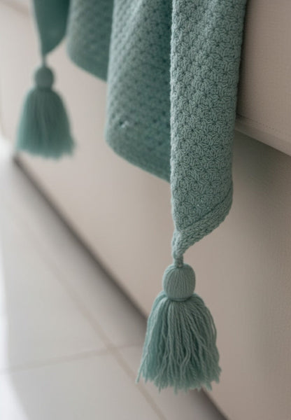 Misty Mint Waffle Throw