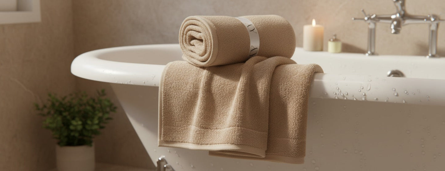 Beige Cotton Towel Set of 6