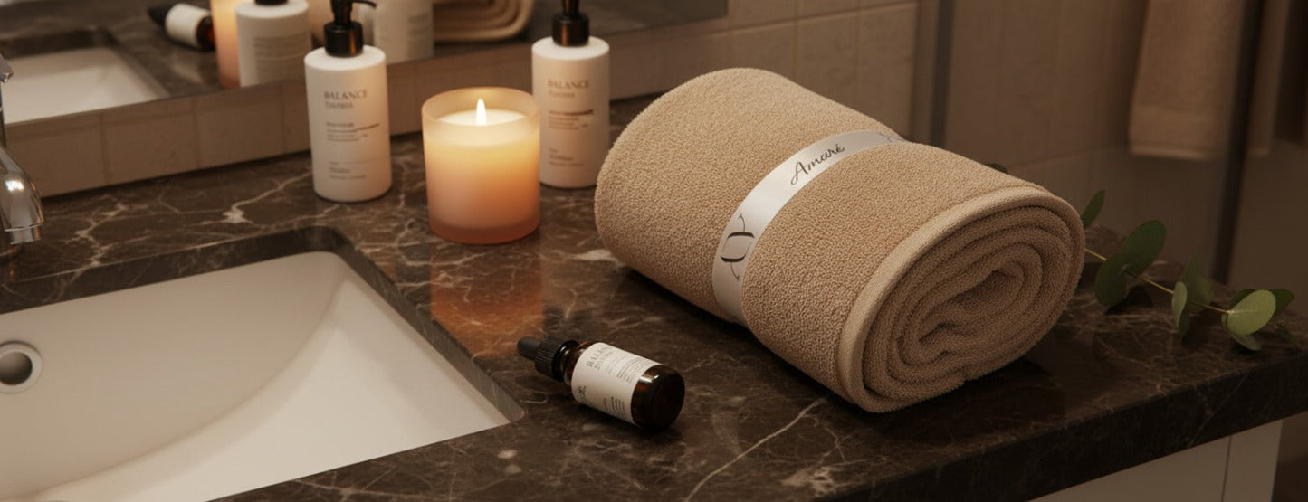 Beige Cotton Towel Set of 6