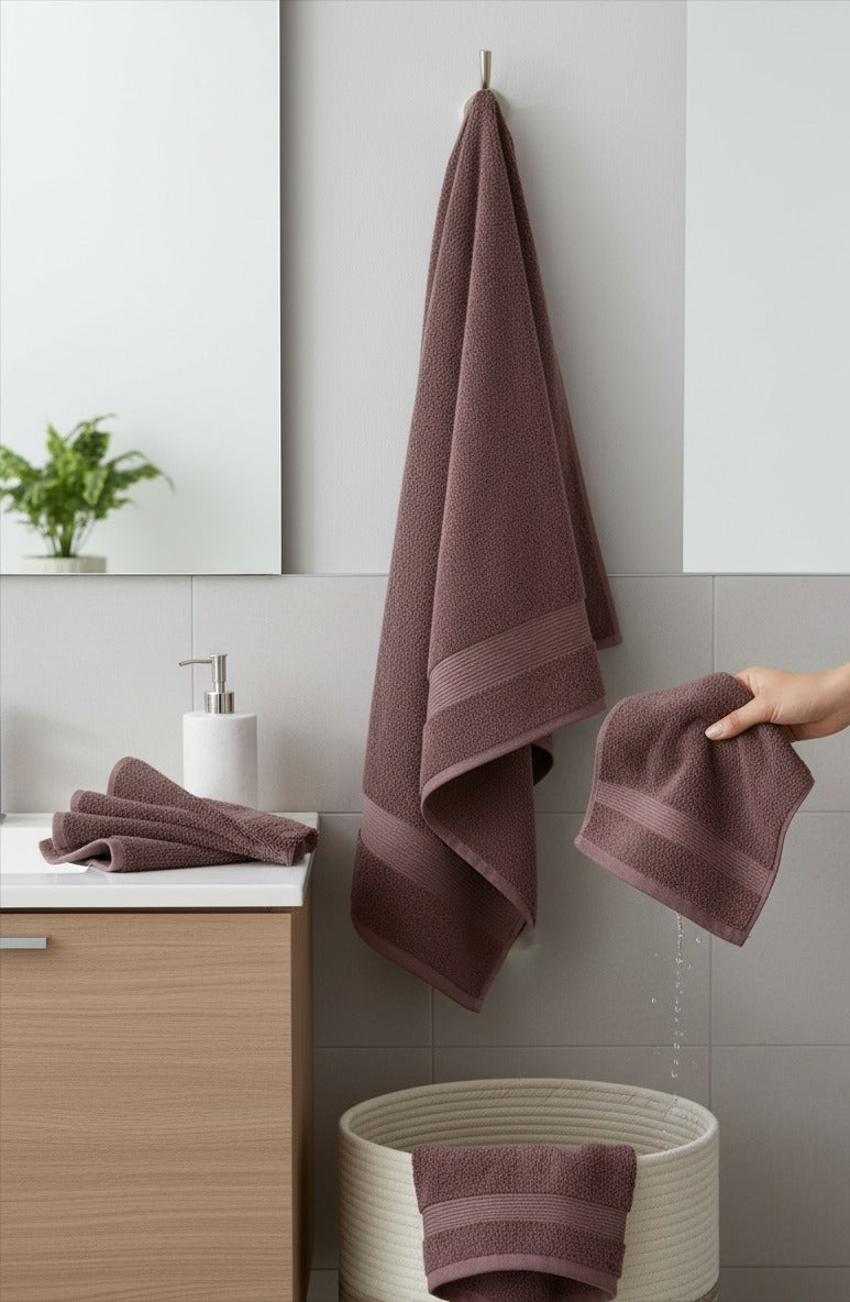 Mocha Cotton Towel Set of 6