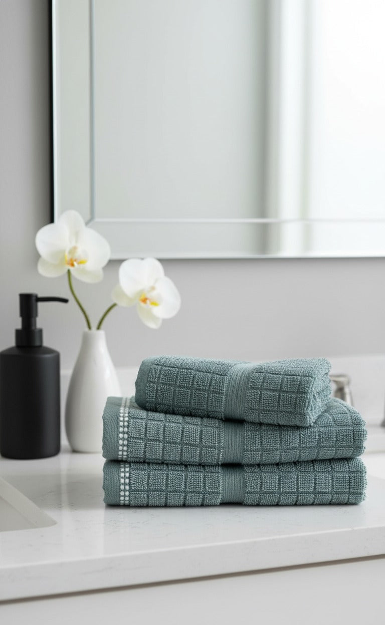 Mistvale Waffle Cotton Hand Towel Set – Pack of 4