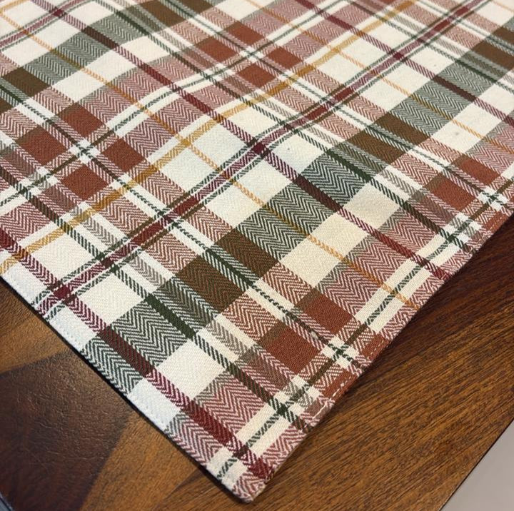 Autumn Plaid Cotton Placemats – Set of 6