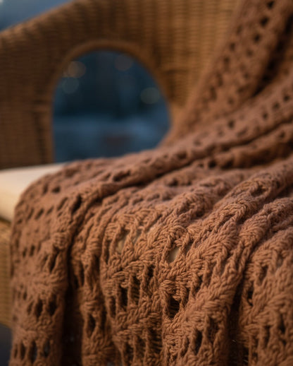 Terracotta Knit Throw