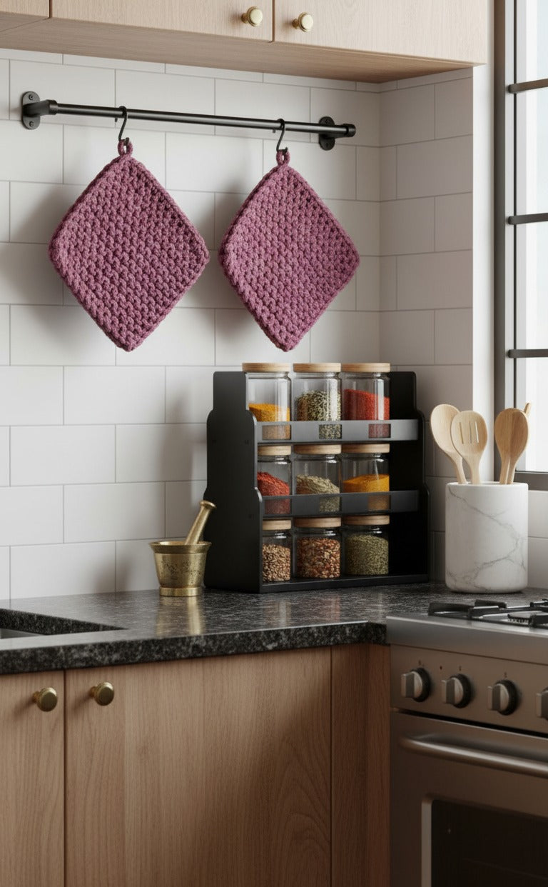 Crimson Loom Square Trivet – Pack of 2