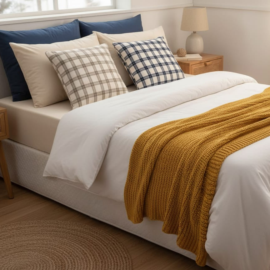 Classic Check Cotton Cushion Covers – Set of 2