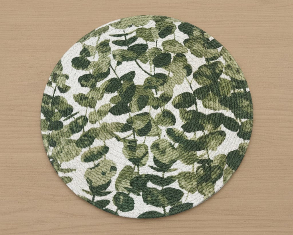Verdant Leaf Round Placemats – Set of 4