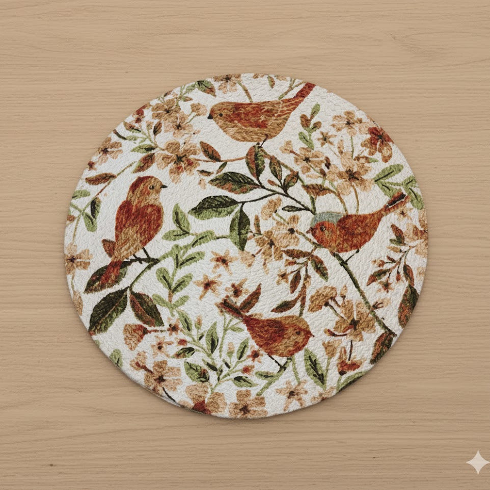 Songbird Bloom Round Placemats – Set of 4
